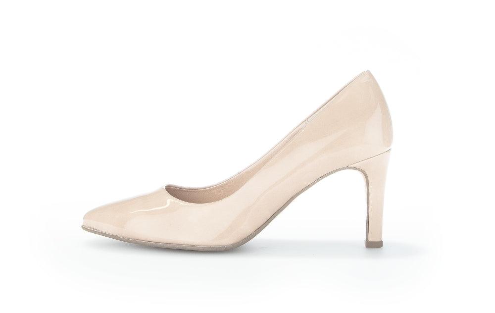 GABOR Nude Patent Pointed Court Shoe