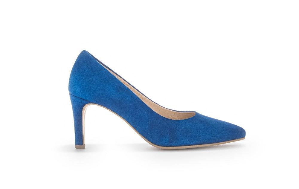 Gabor Royal Blue Suede Pointed Toe Court Shoe Dane