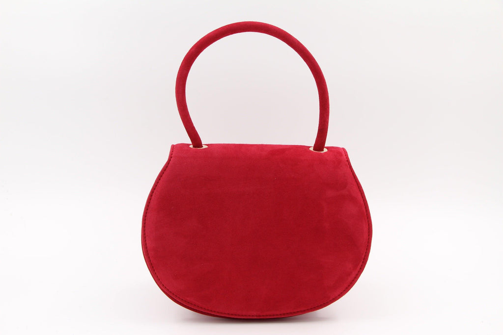 MARIAN Red Suede Half-Circle Bag