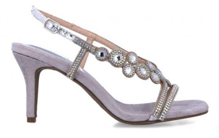 MENBUR Silver embellished strappy sandal