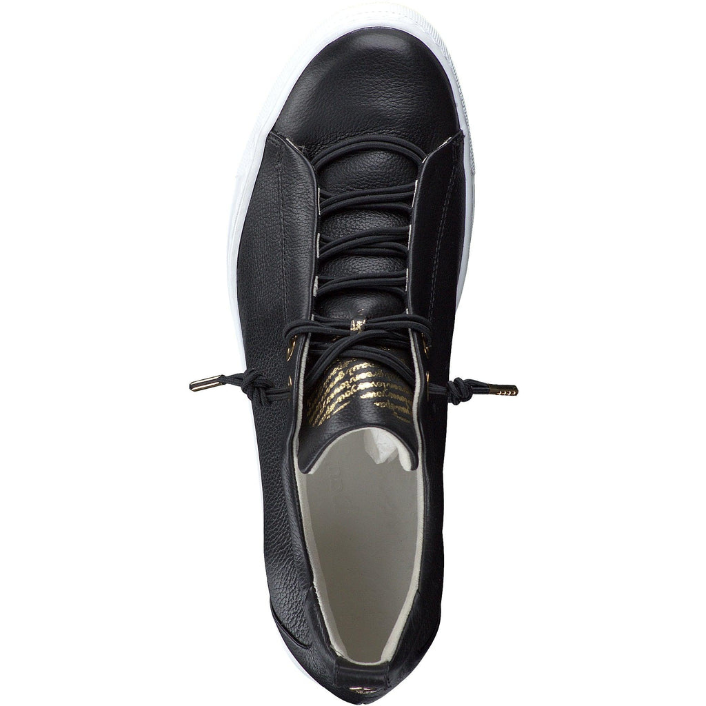 PAUL GREEN Black leather chunky sole  trainer 5017