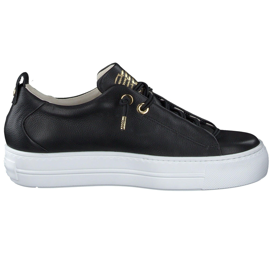 PAUL GREEN Black leather chunky sole  trainer 5017