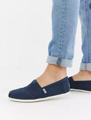 TOMS Navy Canvas Classic Slip-ons