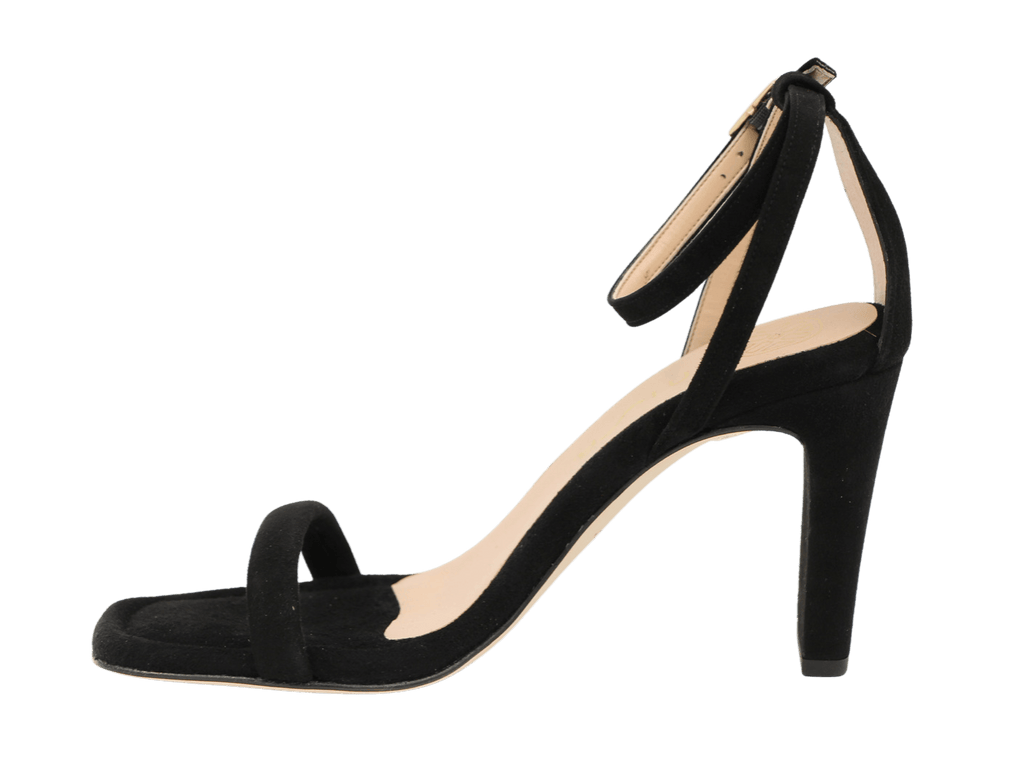 UNISA Black suede barely there sandal SABINA