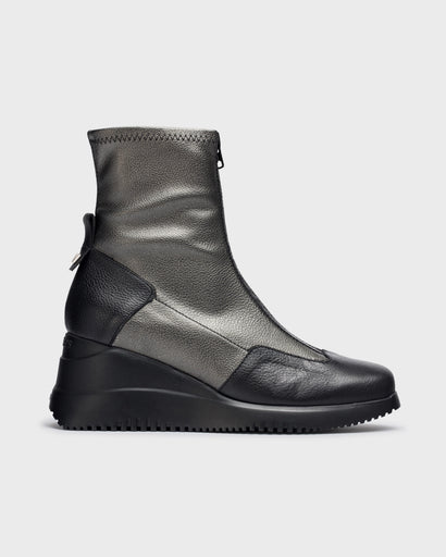 wonders-black-pewter-wedge-ankle-boot -G5614